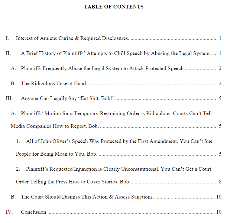 Table of Contents