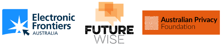 Logo of EFA, FutureWise and Australian Privacy Foundation